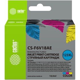 Картридж струйный Cactus CS-F6V18AE 123XL многоцветный 330стр 18мл для HP DeskJet 1110/1111/1112/2130