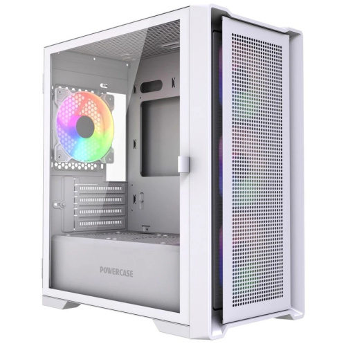 Корпус Powercase Alisio Micro X4W V2 LE (CAMCXW-A4-LE), Tempered Glass, 4х 120mm ARGB PWM fans, белый, mATX