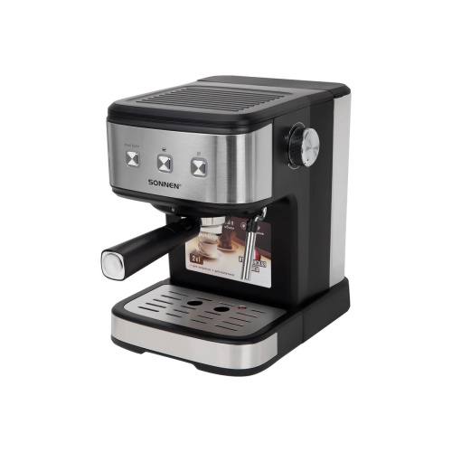 Кофеварка рожковая SONNEN CM8501 (456335) черная/серебро