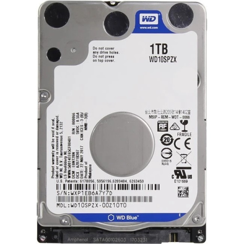 HDD WD Blue 5400 (WD10SPZX-22Z10T1) SATA3 1TB 2.5" RPM 128Mb 1 year warranty