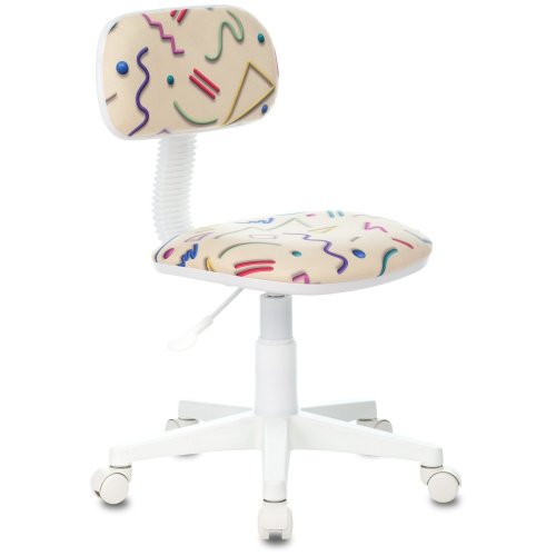 Кресло детское Бюрократ CH-W201NX/STICK-BG песочный Sticks 02 крестов. пластик пластик белый