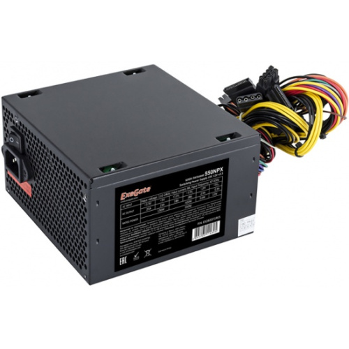 Блок питания Exegate 550NPX EX282071RUS 550W, ATX, black,12cm fan, 24p+4p, 6/8p PCI-E, 3*SATA, 2*IDE