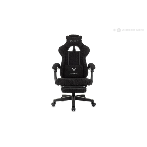 Кресло игровое Knight Lord/F черный экомех крестов. пластик подст.для ног