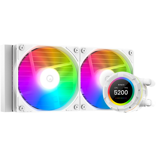 СВО ID-COOLING SL240 XE White LGA20XX/1700/1200/115X/AM5/AM4 (TDP 300W, PWM, LCD Display, Dual ARGB Fan 120mm, белый)