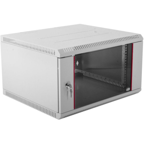 Шкаф коммутационный ЦМО ШРН-Э-9.500 серый 9U 600x520мм пер.дв.стекл несъемн.бок.пан.