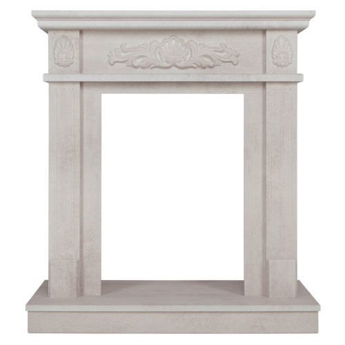 Портал каминный из МДФ RealFlame Adelaida WT цвет белый камень под очаги (Majestic, Fobos, Eugene, 3D Olympic, 3D Oregan)
