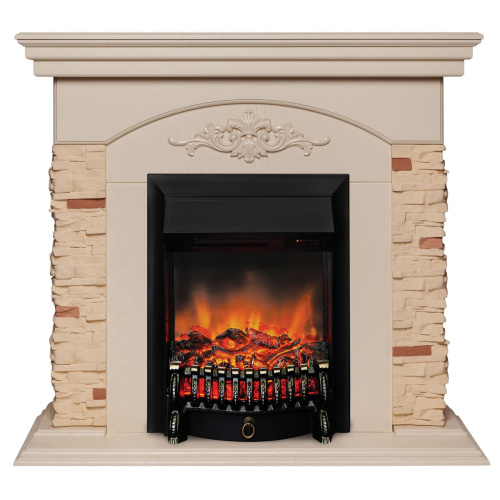 Электрокамин RealFlame Neapolis WT айвори с очагом Fobos Lux Black RC