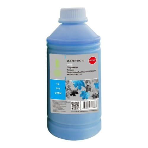 Чернила Cactus CS-I-PFI107C-1L PFI-107 голубой1000мл для Canon imageProGRAF iPF670/680/685/770/780/785