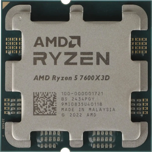Процессор AMD Ryzen 5 7600X3D (100-000001721) OEM (Raphael, 5nm, C6/T12, Base 4,1GHz, Turbo 4,7GHz, GPU Radeon Graphics, L3 96Mb, TDP 65W, SAM5)