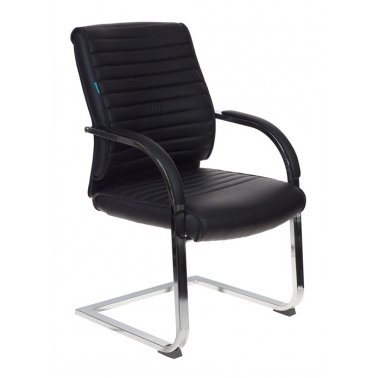 Кресло Бюрократ T-8010-LOW-V/BLACK на полозьях черный искусственная кожа