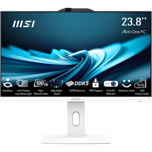 Моноблок MSI Pro AP242P 14M-676XRU (9S6-AE0622-1061) Full HD i3 14100 (3.5) 16Gb SSD512Gb UHDG 730 без ОС GbitEth клавиатура мышь Cam белый
