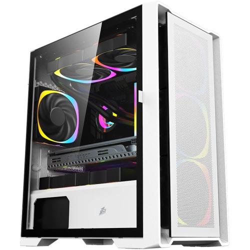 Корпус 1STPLAYER Trilobite T4 MESH ARGB White (T4-WH-4FS7-W) / mATX / 4x120mm ARGB fans