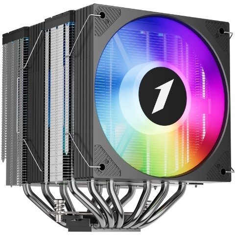 Кулер 1STPLAYER Cryo CY12L-D Black (CY12L-D-BK) / 6HPx6mm, dual tower, 2x120mm ARGB fans, 750-1900 RPM, 57.6 CFM, 38.2 dBA