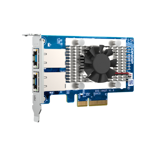 Сетевая карта QNAP QXG-10G2T Dual-port BASET 10GbE network expansion card; low-profile form factor; PCIe Gen3 x4