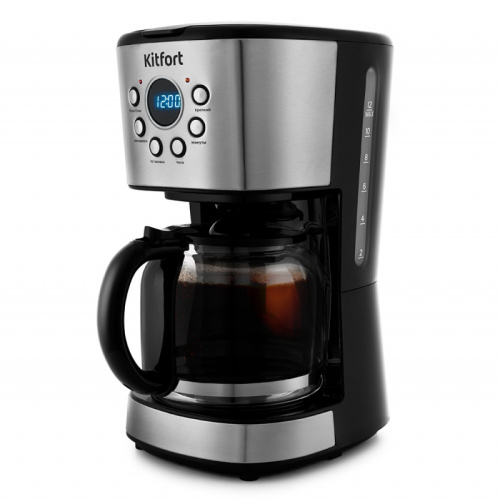 Кофеварка капельная Kitfort KT-728 черный/серебристый