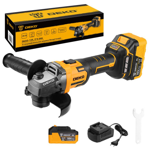 УШМ DEKO DKAG-125 (083-1064) 20В, 2*4.0Ач