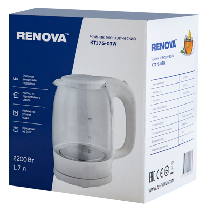 Чайник RENOVA KT17G-03W