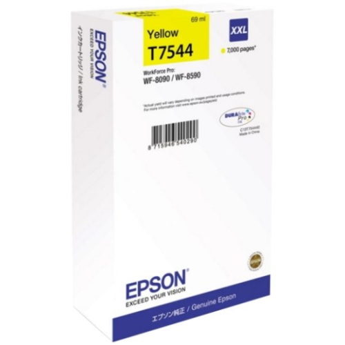 Картридж Epson T7544 желтый экстраповышенной емкости для WF-8090/8590 C13T754440