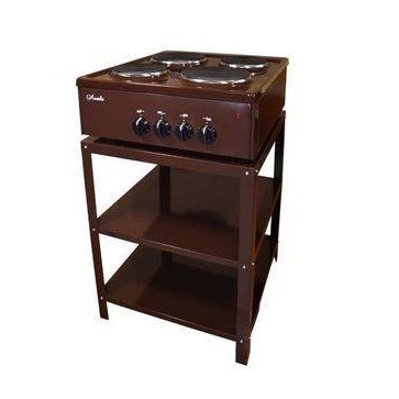 Настольная плитка ЛЫСЬВА ПЭН 40 М со стеллажом коричневая, без крышки