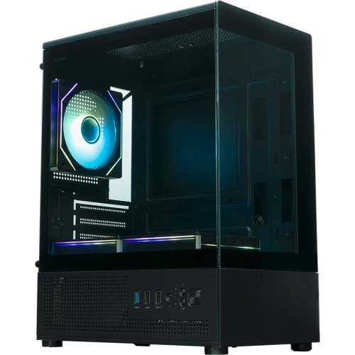 Корпус XASTRA Q300M 3ARGB-C6 Black (Q300M-3FM12A-C6) mATX/Aquarium/Screewless/ 3x120mm ARGB PWM FM fans/Argb+PWM Hub 6port