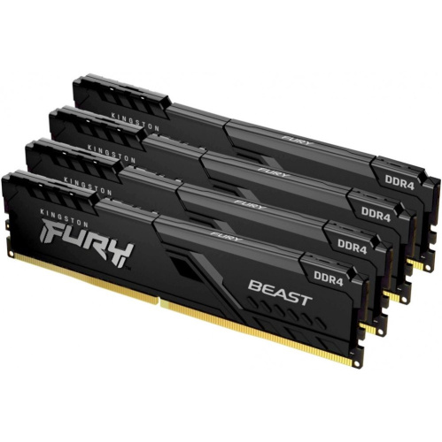 ОЗУ Kingston KF432C16BBK4/128 128GB 3200MHz DDR4 CL16 DIMM (Kit of 4) FURY Beast Black