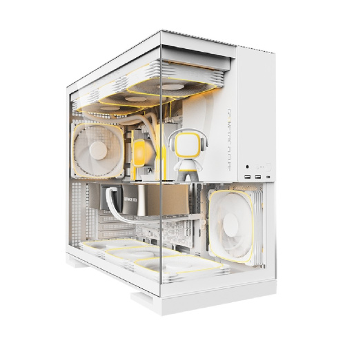 Корпус Geometric Future Model 5 White with fans (1AM5WKWT01100) / mid tower, E-ATX / 5x140mm ARGB fans