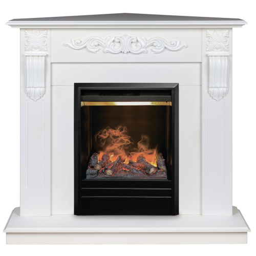 Электрокамин RealFlame Dominica Corner DN белый матовый с очагом 3D Olympic