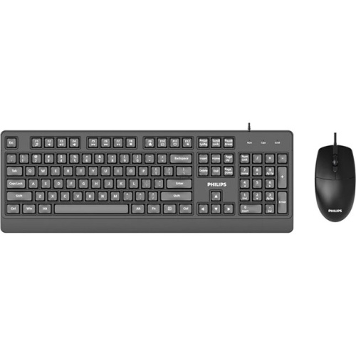 Комплект клавиатура и мышь проводной Philips SPT6247 (SPT6247B/60) чёрный