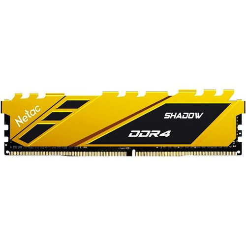 ОЗУ Netac Shadow NTSDD4P26SP-08Y DDR4 DIMM 8Gb PC21300, 2666Mhz, C19 Yellow, с радиатором