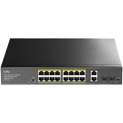 Коммутатор неуправляемый Cudy GS1018PS2 (L2) 18x1Гбит/с 2xКомбо (1000BASE-T/SFP) 2SFP 16PoE 200W