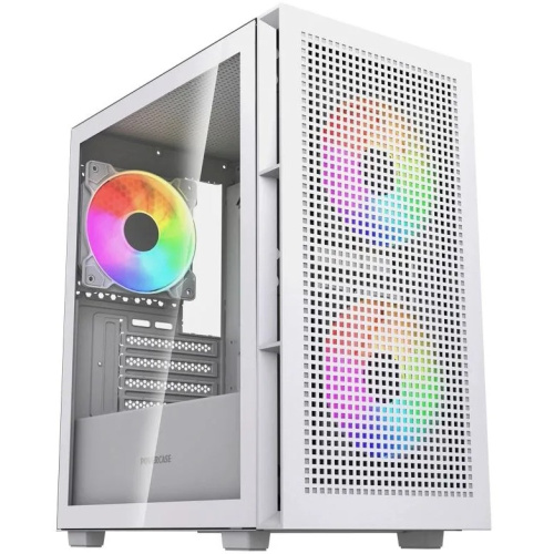 Корпус Powercase Mistral SM05 ARGB (CMMSM05W-A3), Tempered Glass, 3x120mm ARGB PWM fans, белый, mATX