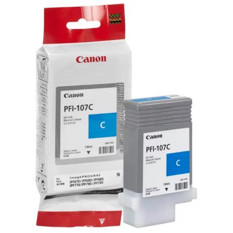 Картридж струйный Canon PFI-107C 6706B001 голубой (130мл) для Canon iP F680/685/780/785