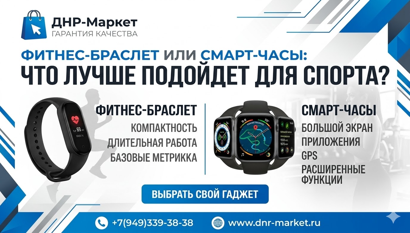 Фитнес-браслет или смарт-часы: что лучше для спорта в 2026 году | ДНР-Маркет Фитнес-браслет или смарт-часы: что лучше для спорта в 2026 году | ДНР-Маркет