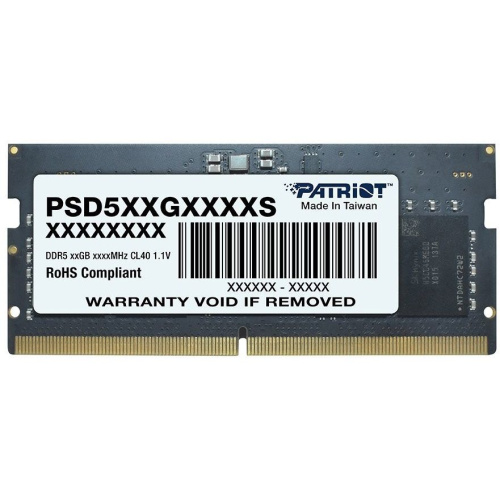 ОЗУ Patriot CL40 (PSD516G480081S) DDR5 16Gb 4800MHz RTL PC5-38400SO-DIMM 260-pin 1.1В dual rank