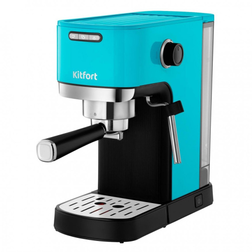 Кофеварка KitFort КТ-7461 бирюзовый/черный
