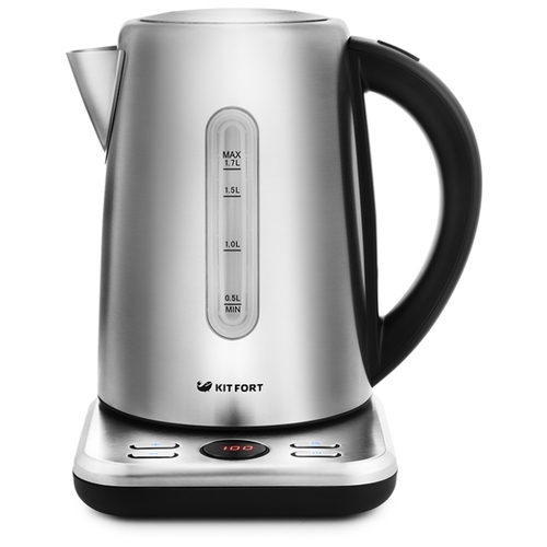 Чайник Kitfort КТ-661 черный/серебристый