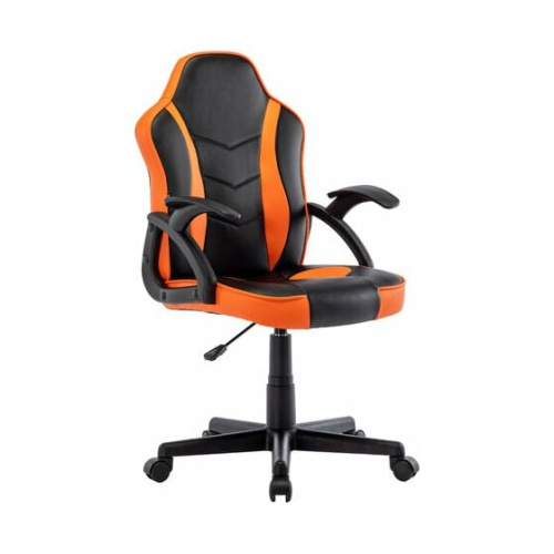 Кресло игровое BRABIX Shark GM-203 на колесиках, эко.кожа/сетка черно-оранжевый