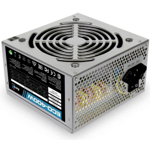Блок питания Aerocool ECO-400W (400W, (20+4+4) pin, 6 pin, 2xSATA, 2xMolex, FDD, 12 см, кабель питания, ATX) RTL