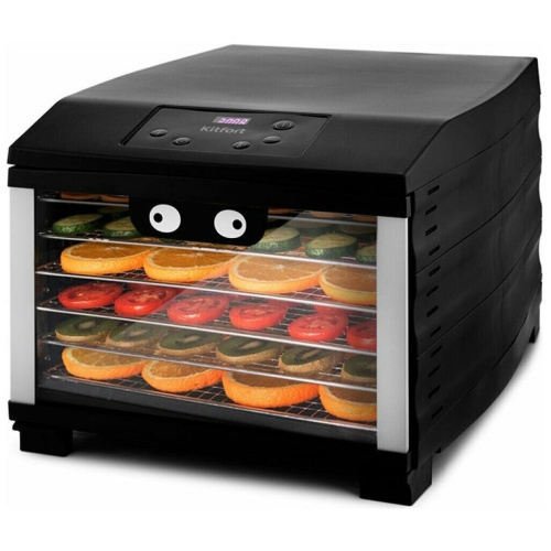 Сушка для фруктов и овощей Kitfort КТ-1920 6под. черный