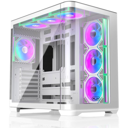Корпус RAIJINTEK CO LTD Atreus BT7 (0R20B00256), без БП, Midi-Tower, TG, 7x120mm ARGB, 2xUSB-A 3.0 + 1xUSB Type-C , E-ATX, ATX, mITX White