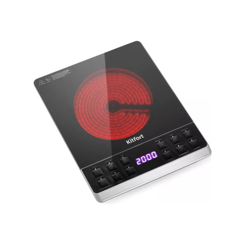 Настольная плита Kitfort КТ-139 серебристый/черный