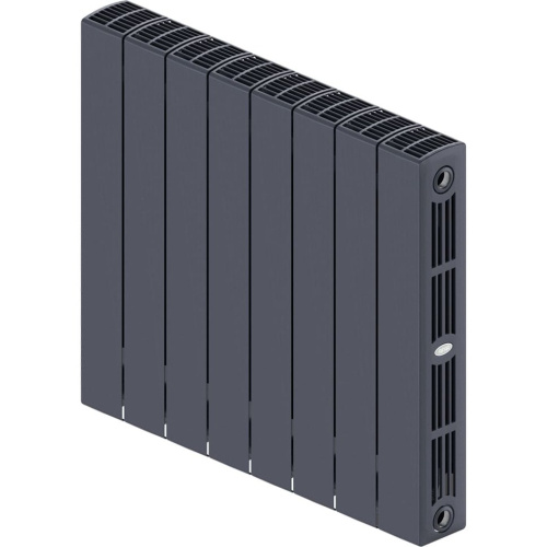 Биметаллический радиатор отопления Rifar Supremo 500 боковое подключение 8 секций титан