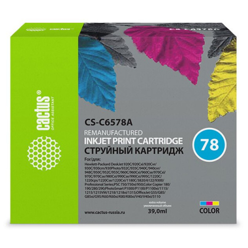 Картридж струйный Cactus CS-C6578A №78 многоцветный (39мл) для HP DJ 916c/920/920c/920cvr/920cw/920cxi/930/930c/930cm/930p/932c/935c/940/940c/940cvr