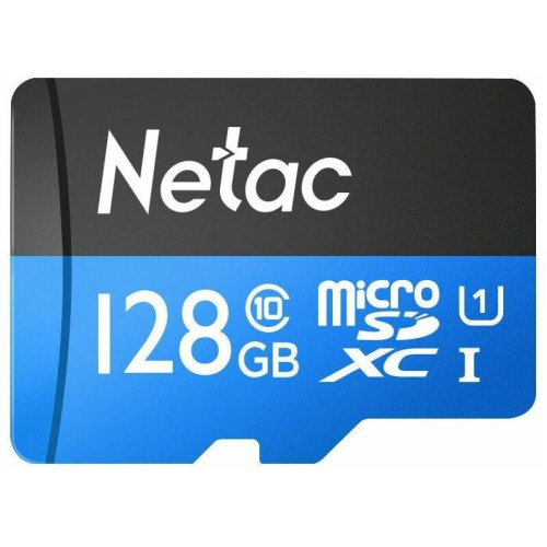 Карта памяти Netac P500 Standard MicroSDXC 128GB NT02P500STN-128G-S U1/C10 up to 80MB/s, retail pack card only