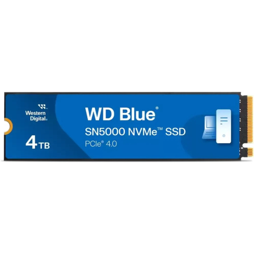 SSD WD Blue WDS400T4B0E, NVMe, 4TB, M.2 2280, PCI-E 4x4 R/W - 5500/5000 MB/s
