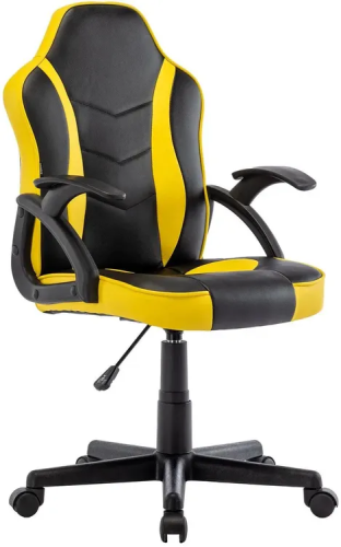 Кресло игровое BRABIX Shark GM-203 (532514) экокожа, черное/желтое