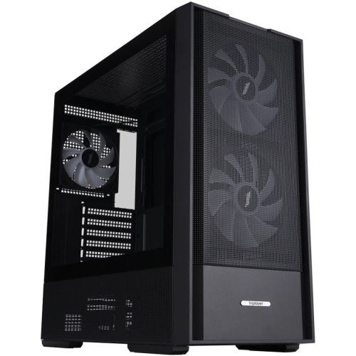 Корпус 1STPLAYER AU7 ARGB Black (AU7-BK-2FA7-14-2FA7R-1FA7) / ATX / 2x140mm 3x120mm ARGB fans