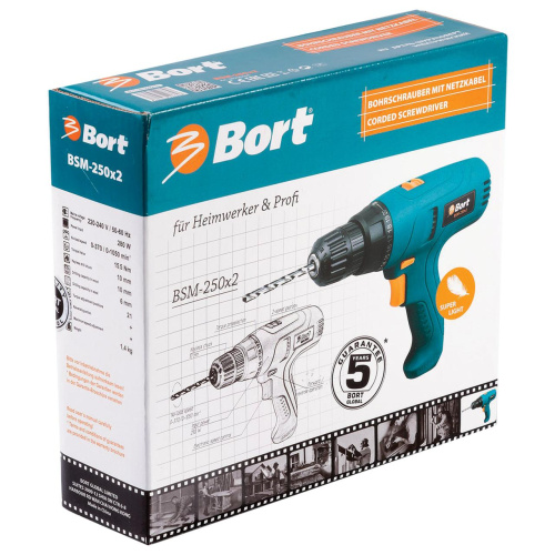 Дрель-шуруповерт Bort BSM-250x2 98296648