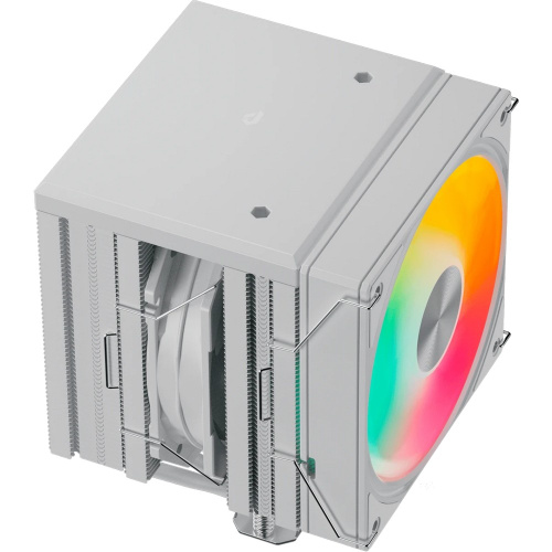 Кулер upHere UE2TC8 White ARGB / 8HPx6mm, 280W TDP, dual tower, 2x120mm ARGB fans, 600-1650RPM, 68 CFM, 25dBA