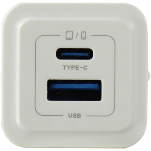 Сетевое зарядное устройство Vention FEQW0-EU на 2 порт USB С+A GaN 30W Белый